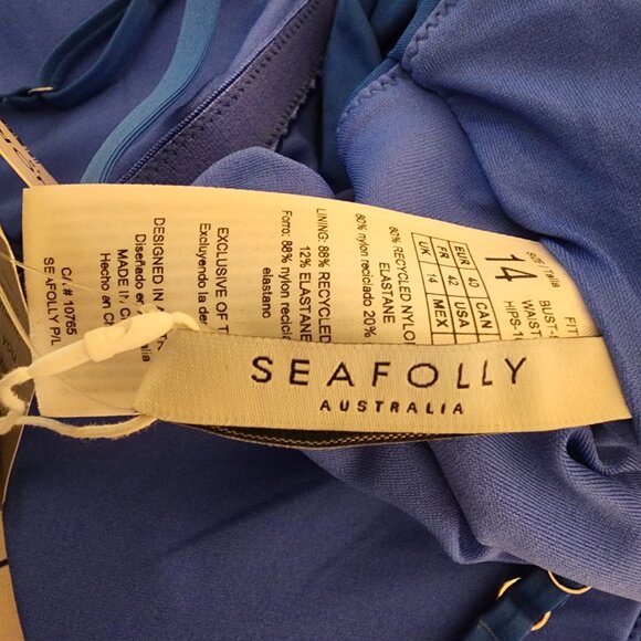 Seafolly Collective V Neck One Piece Blue Size 10 - Picture 8 of 12
